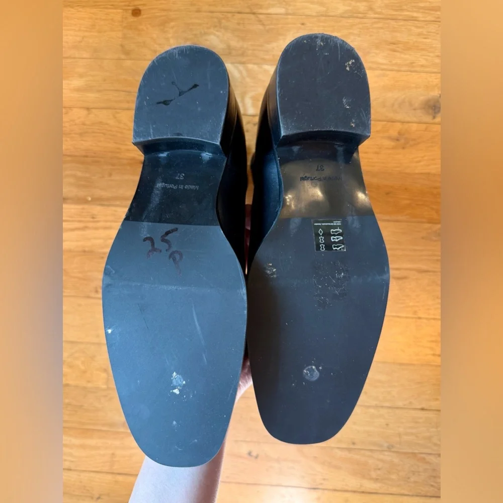 COS Leather Chelsea Boots Ankle Round Almond Toe Minimalist Workwear Block Heel - Picture 3 of 8